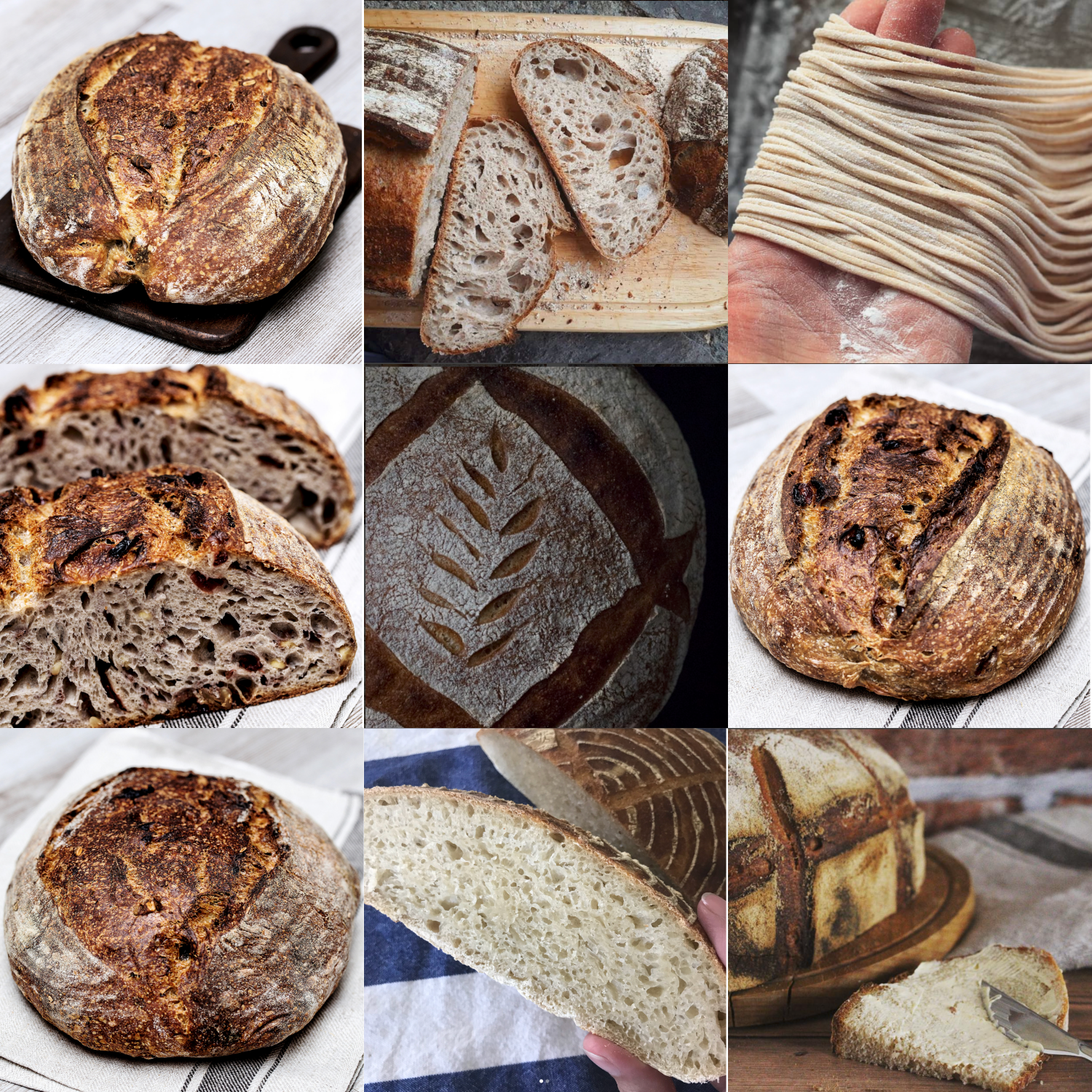 Holy Whisk Blog Sourdough Challenge Entries - Collage by Reka Csulak