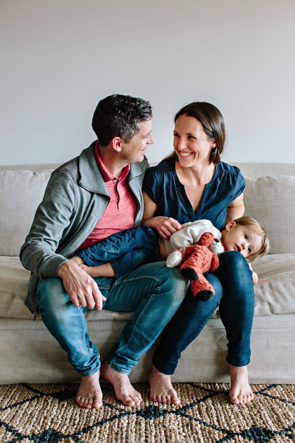 family on couch