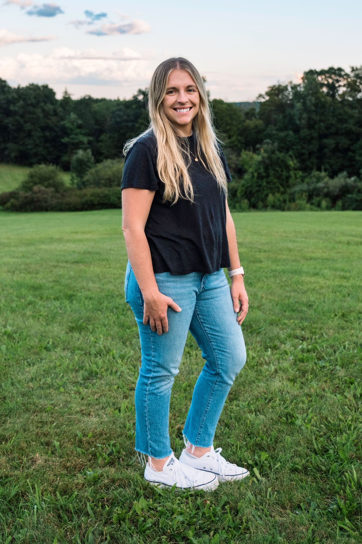woman standing in field