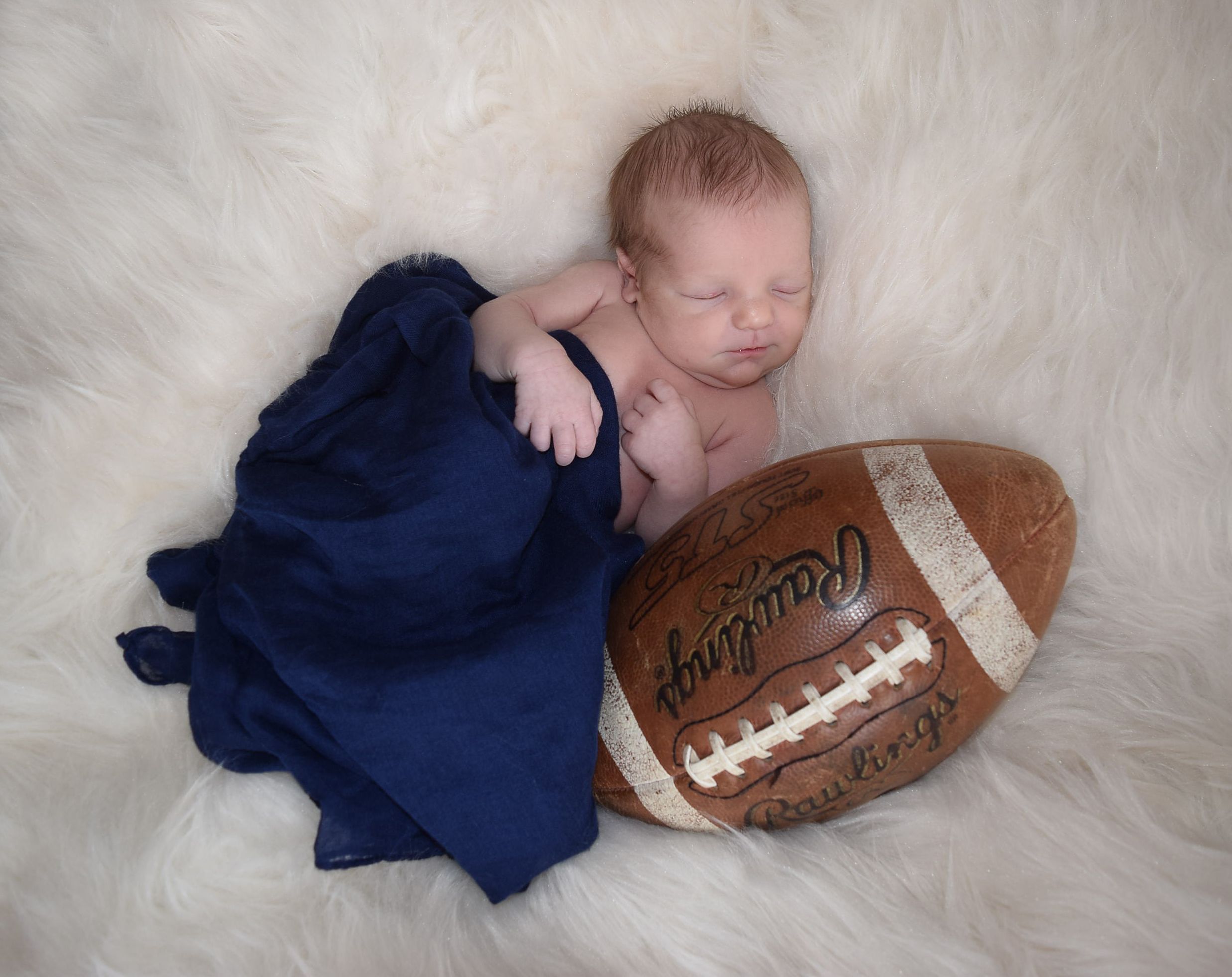 Newborn Boy Football Jennifer VonLintel Photography
