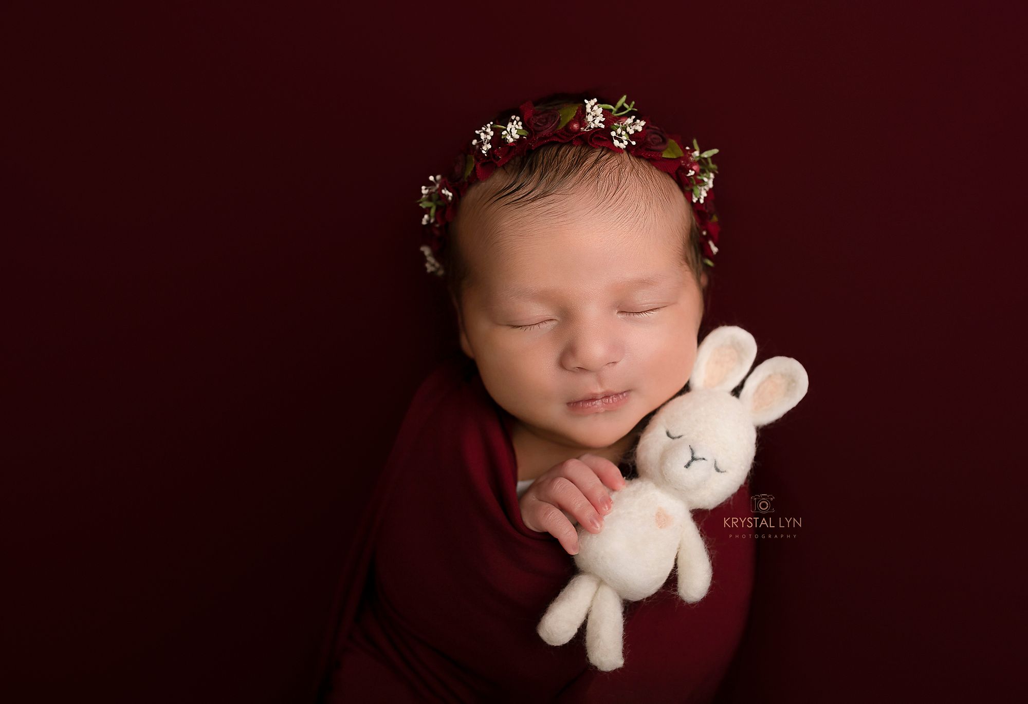 Burgundy fabric for this little lady and her bunny