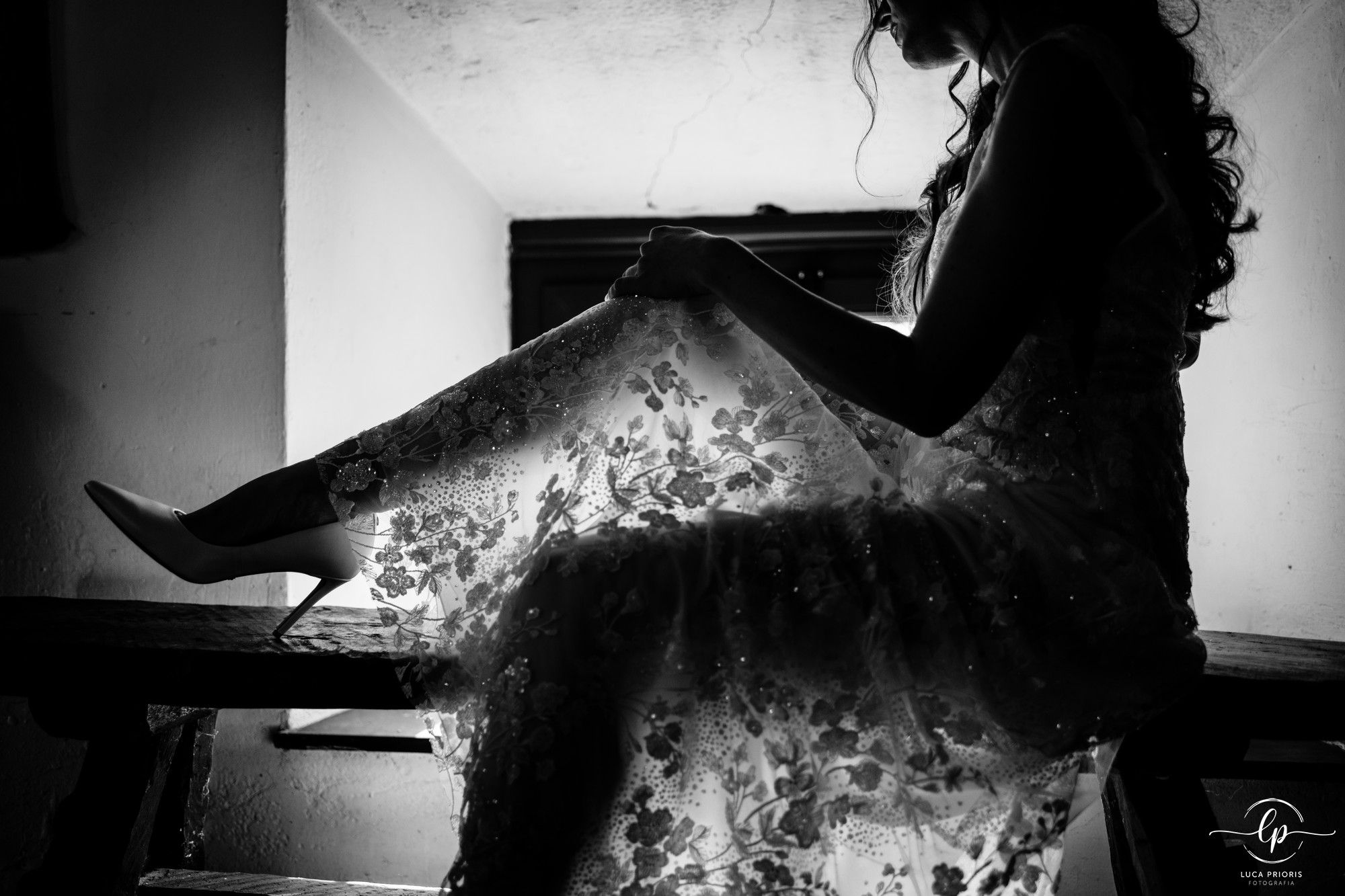 ritratto sposa in controluce