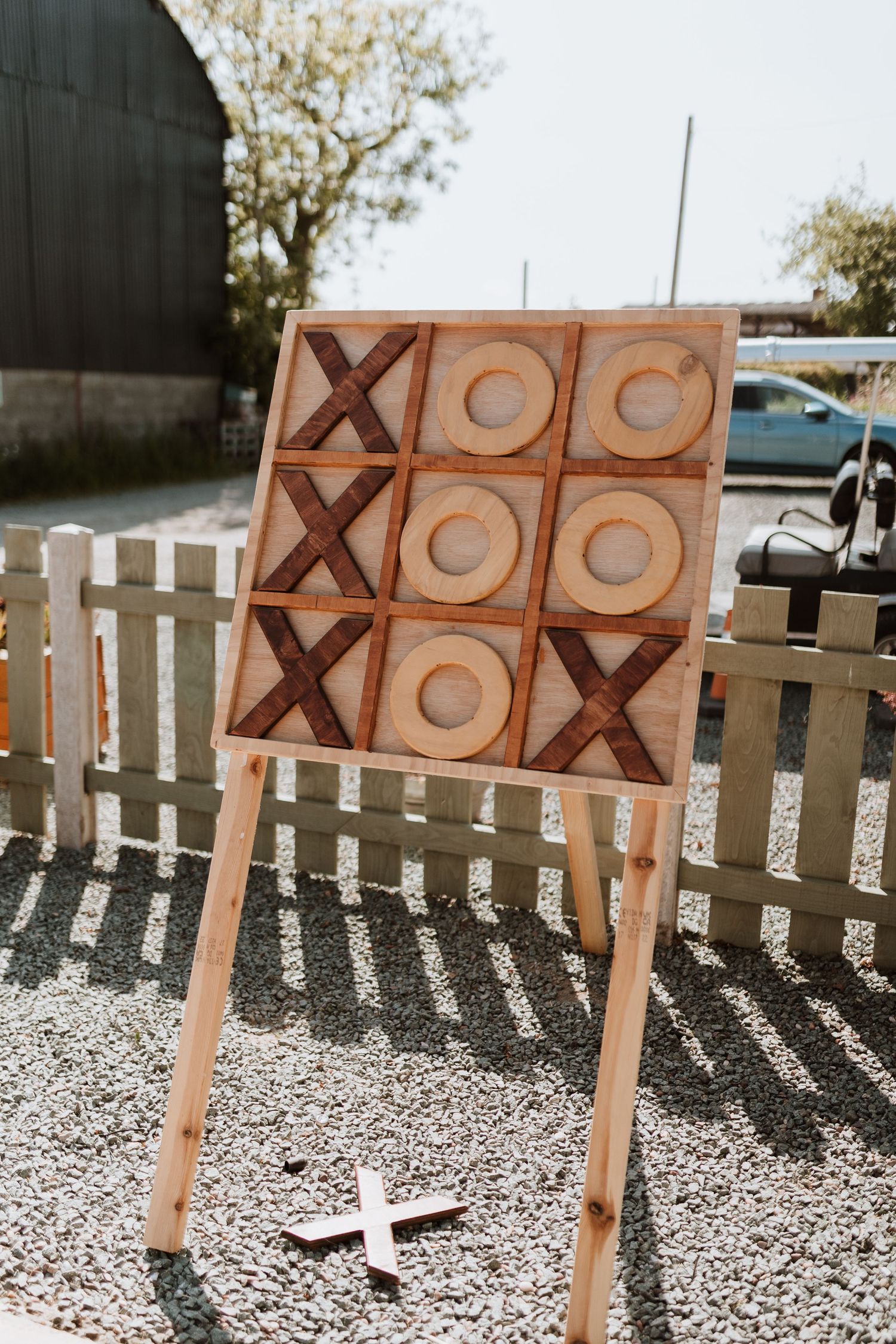 Home made outdoor wooden games for wedding