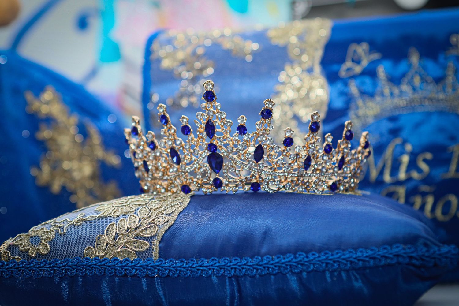Blue Quinceanera crown