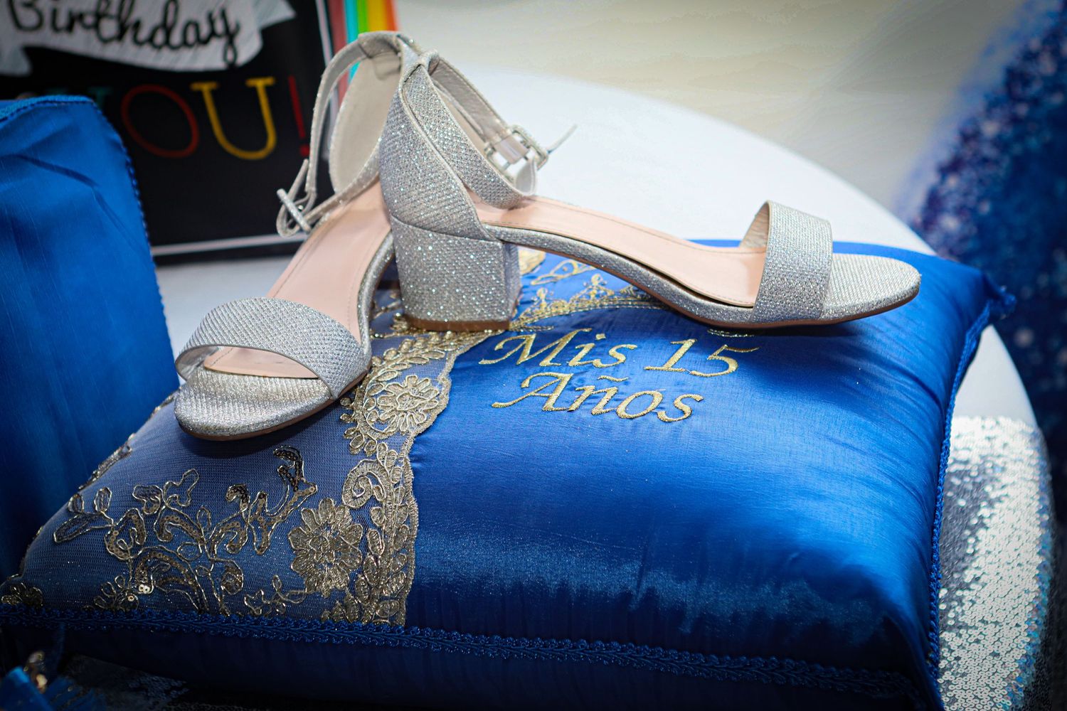 Quinceanera silver/grey heels