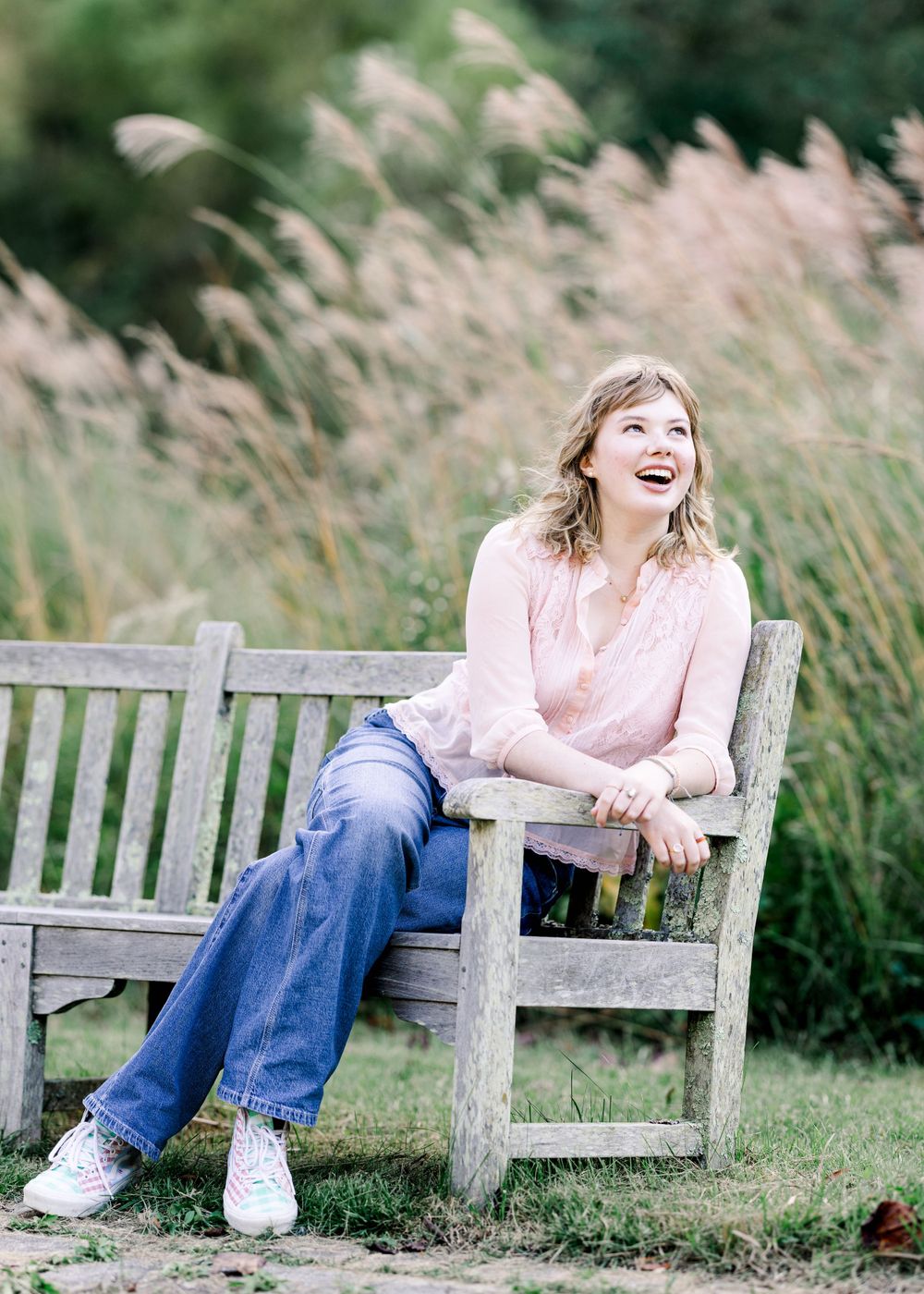 Meadowlark Gardens: A high school senior who is an actress senior amidst the tall grasses.