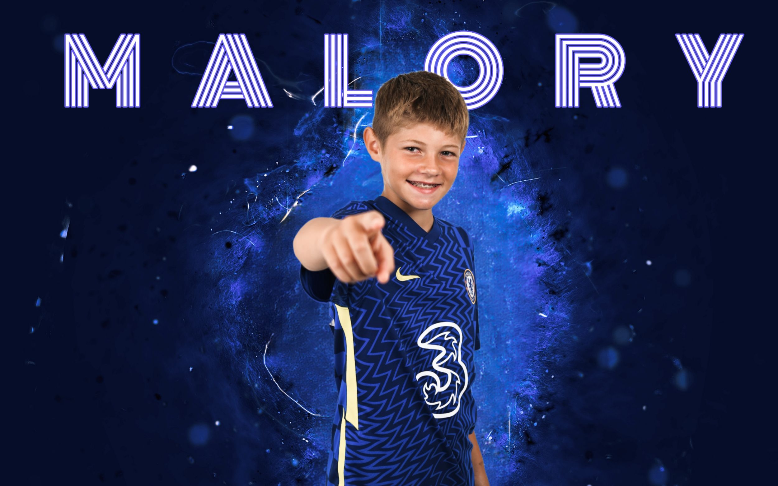 Dark blue sports banner with starry background and text elements.