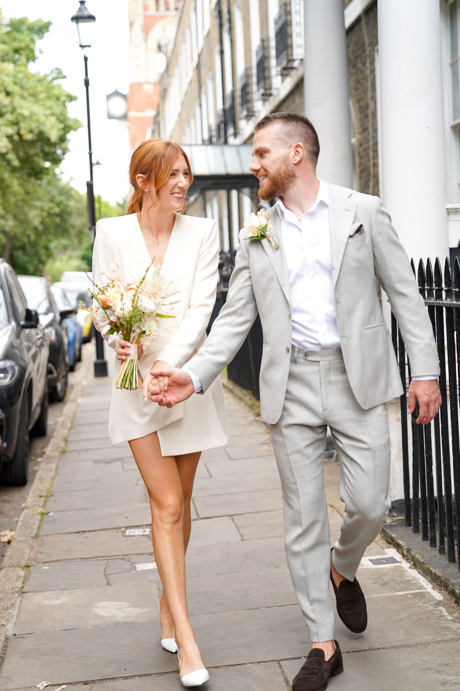 Happy couple on their wedding day. Wedding photography in London.