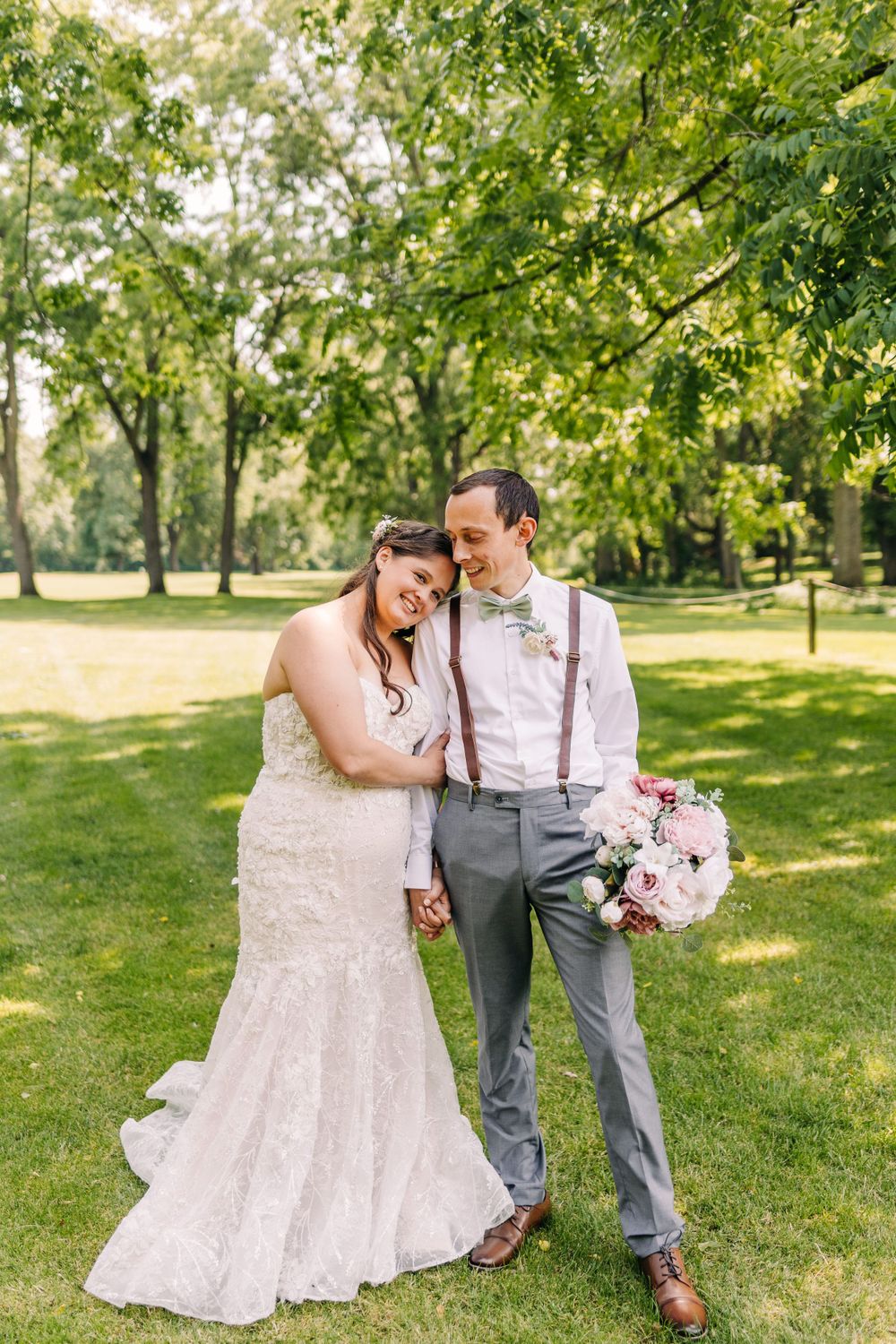 Clinton Township Wedding Photography. Bride and Groom natural light wedding portraits.