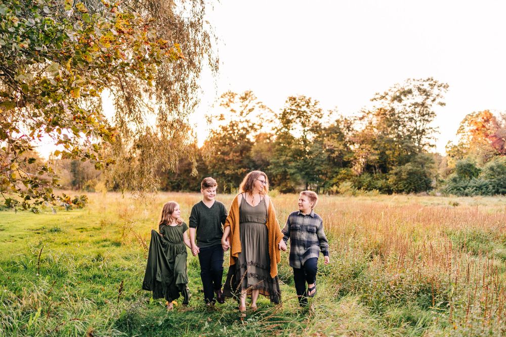 Marshall Michigan family session during golden hour.