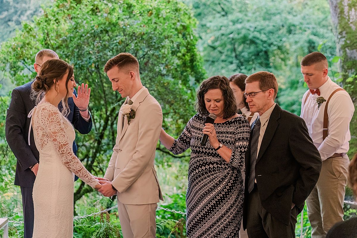 Prayer during wedding ceremony