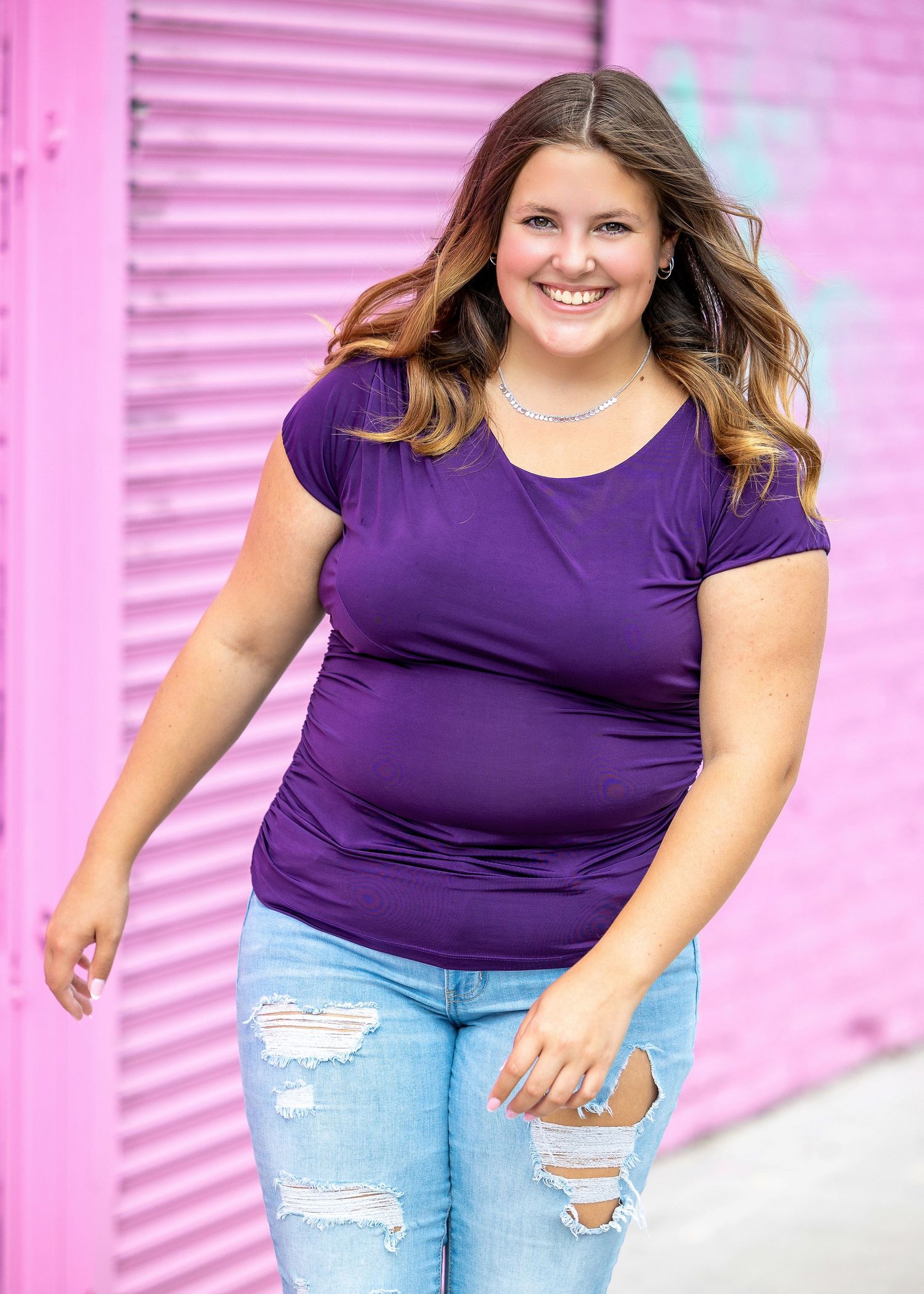 high school senior photography, beverly hills, mi. girl smiling at camera