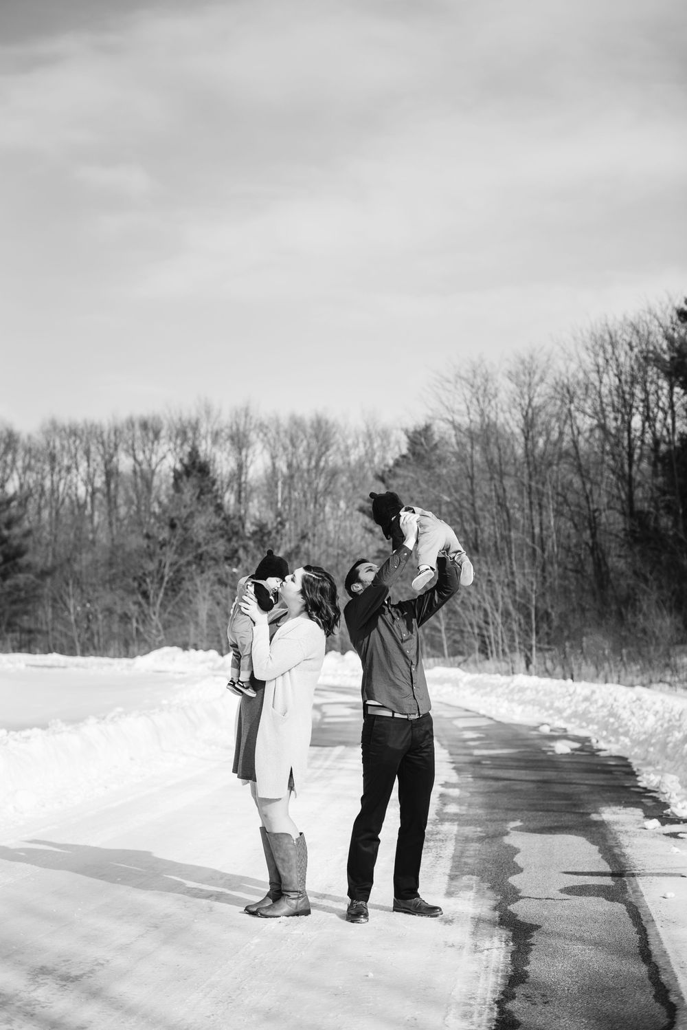 twin boys posing for 6 month photo session in indiana