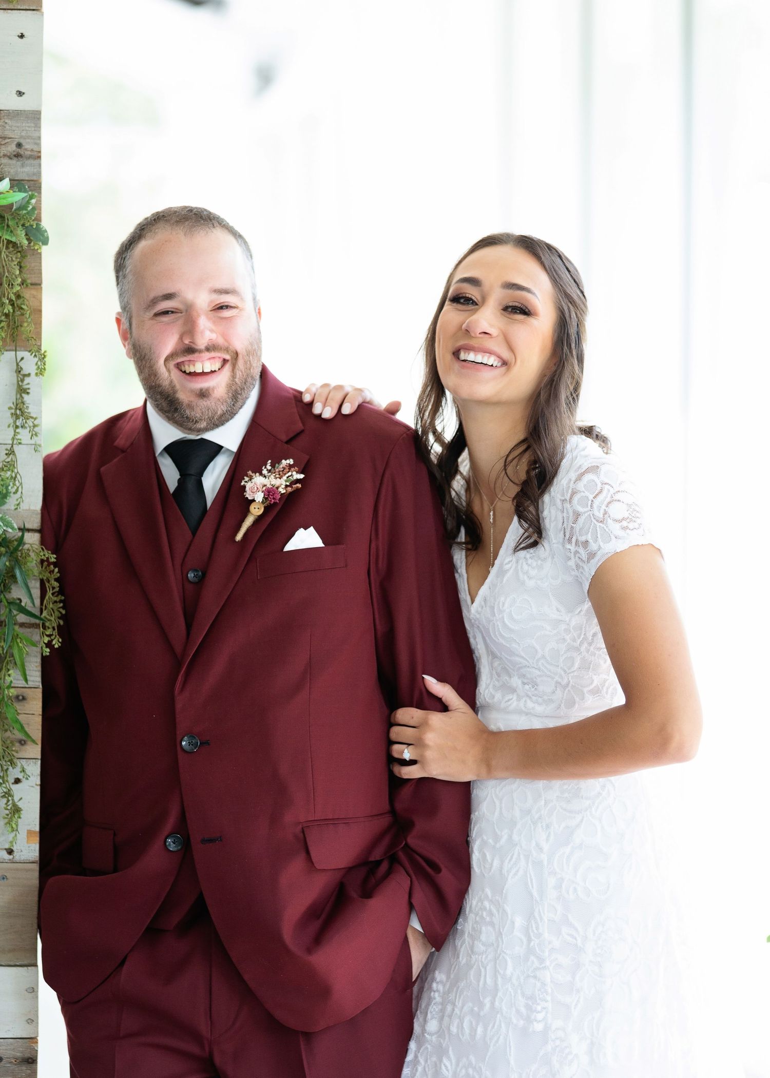 Bride and groom at the Green House Two Rivers