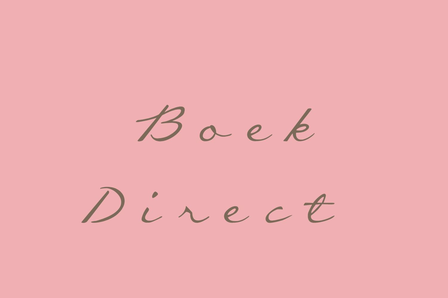 Handwritten text reading 'Boek Direct' on a pink background.