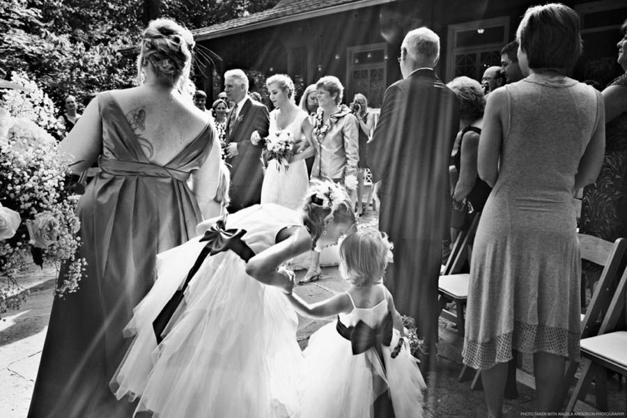 Flower Girls watching bride Lexington Wedding Photographer