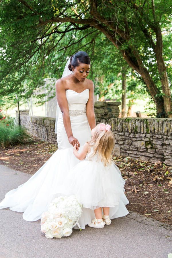 bride with flower girl lexington wedding photography