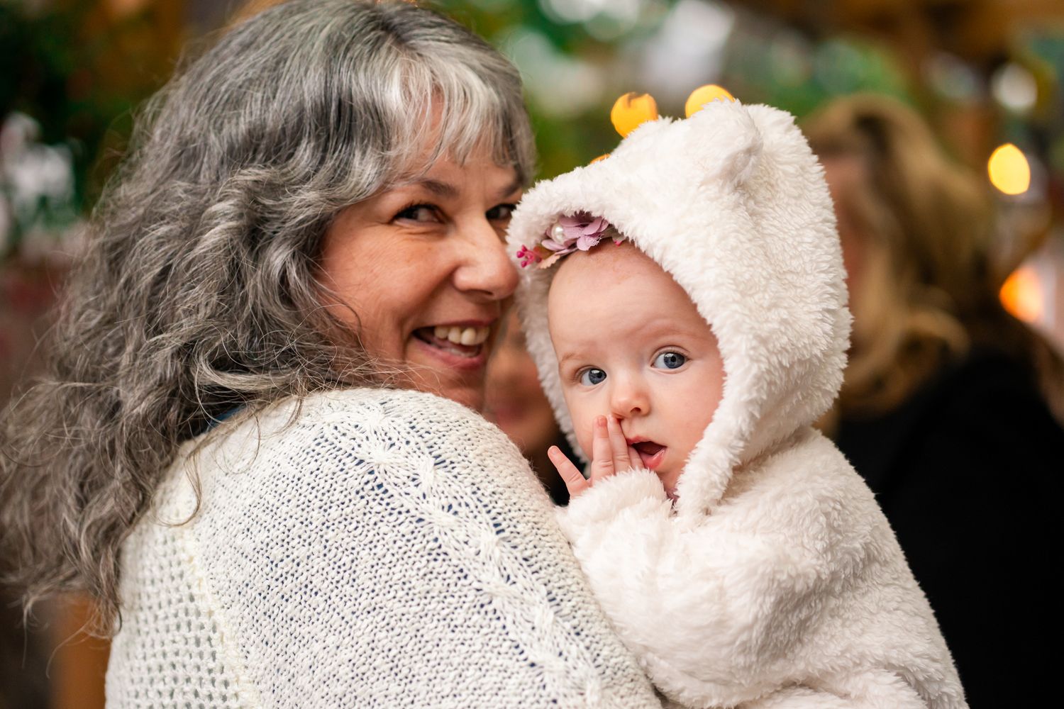grandma and flower girl