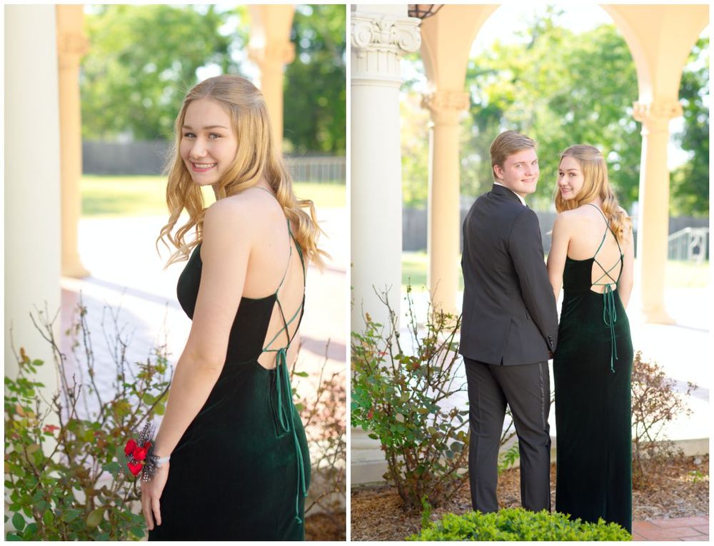 Bartlesville Highschool Prom Portrait Pictures at OK Campus by Bartlesville Photographer Kristi Bray Photography