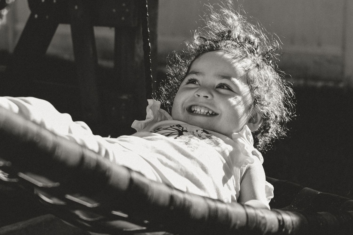 Black and white series showing joyful expressions during emotional moments.