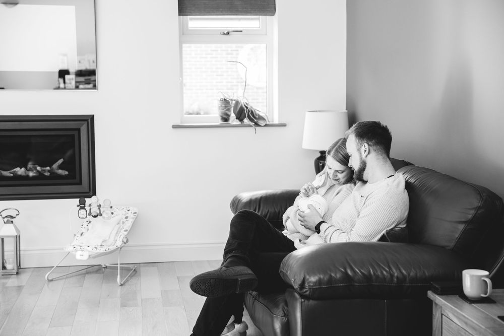 candid newborn photo shoot