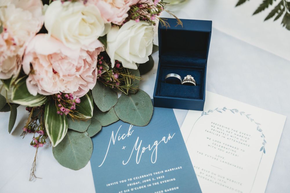 Wedding photography flowers, ring, and invitation Annapolis Maryland