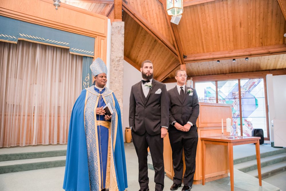 wedding ceremony groom alter church