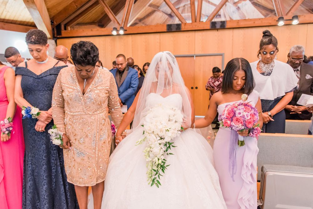 bride walks down the aisle