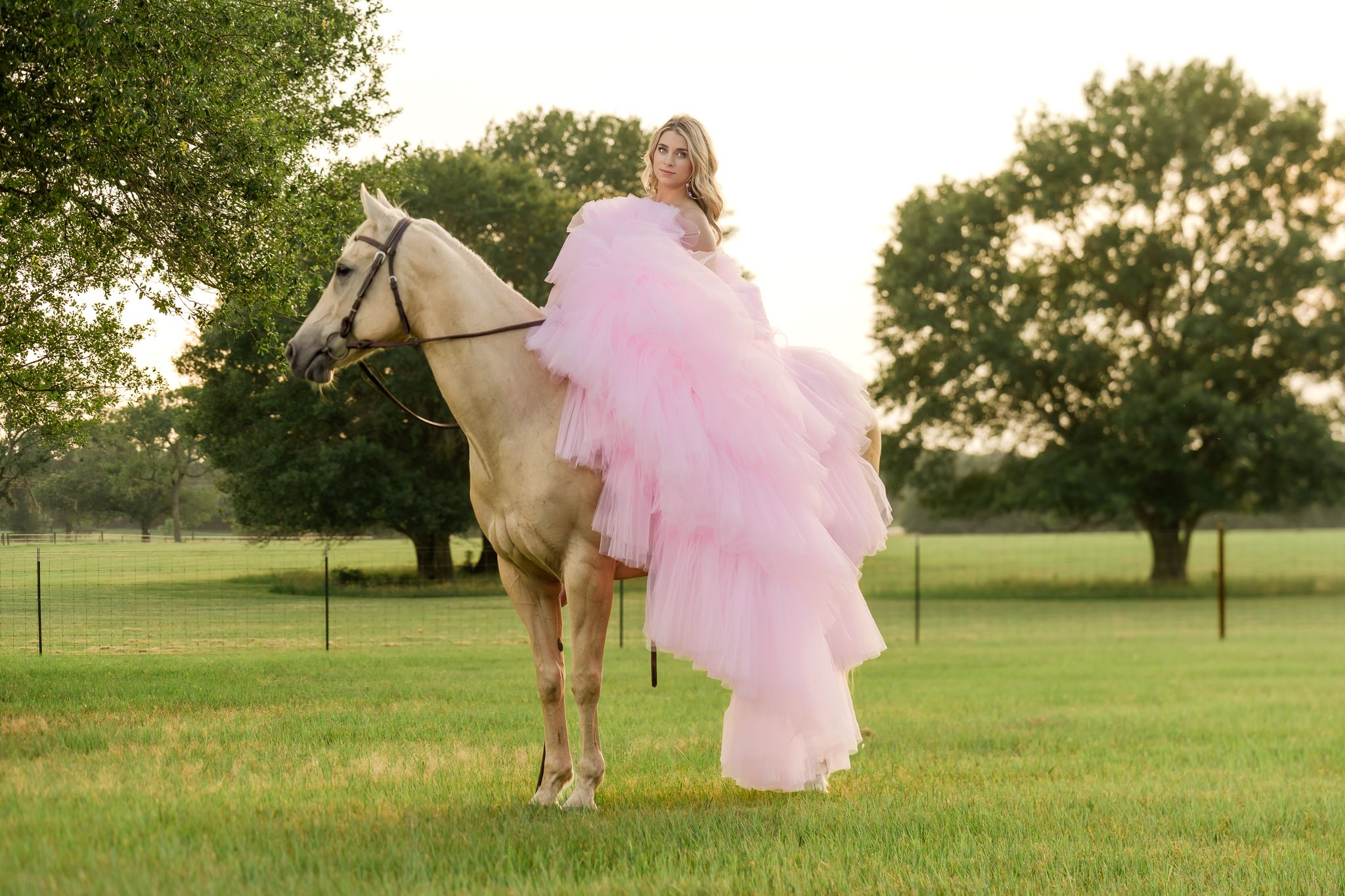 Class of 2023 Senior in a pink dress during golden hour!