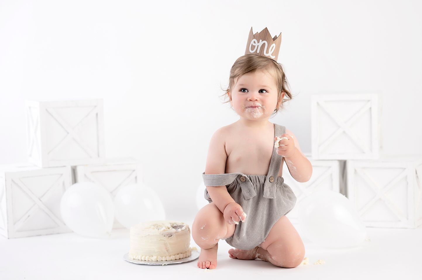 Boho styled birthday session baby boy