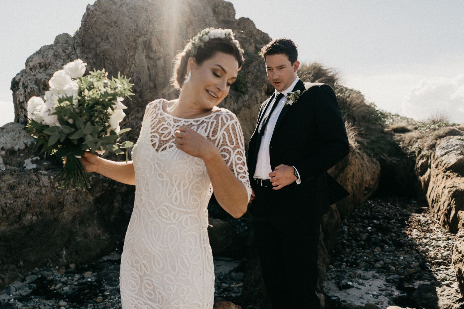 Beautiful bride and groom in Wellington.