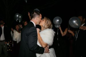 Wedding send off photo at night