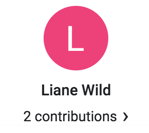 Pink circular profile icon with the letter L against a white background.