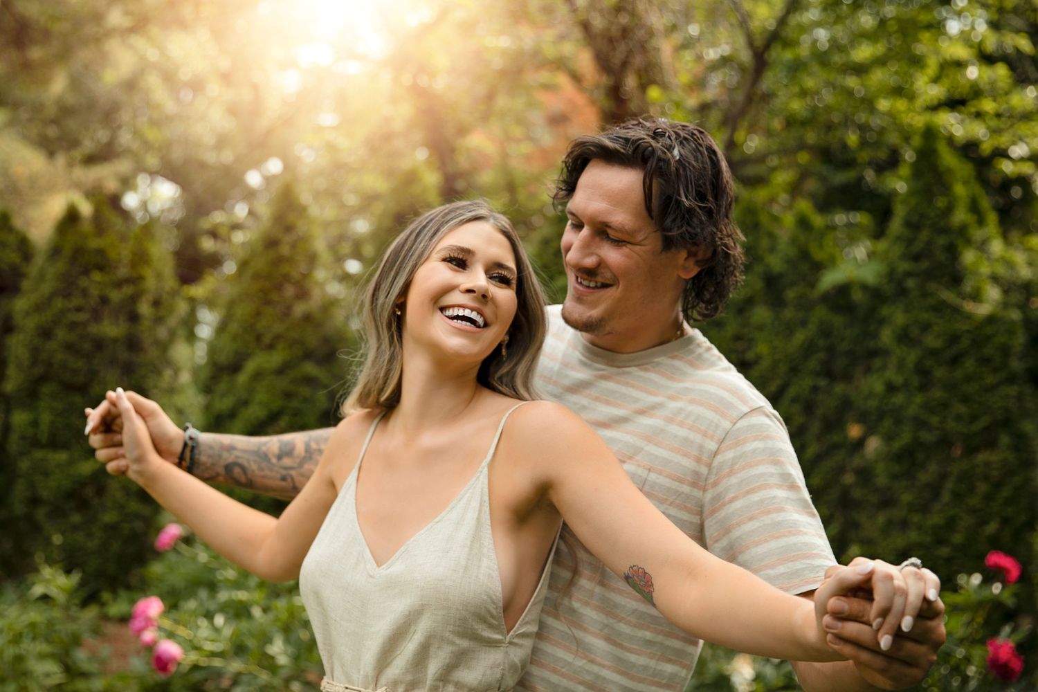 Engagement couple having fun by Knoxville Wedding Photographer Juhi Photography