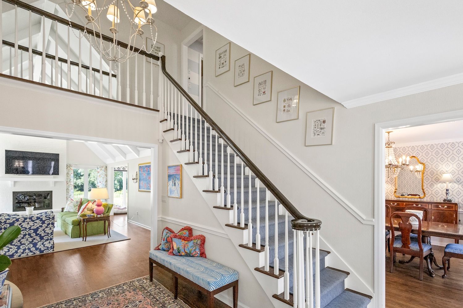 Foyer and staircase interior of a luxury home, Southeast Wisconsin real estate photography