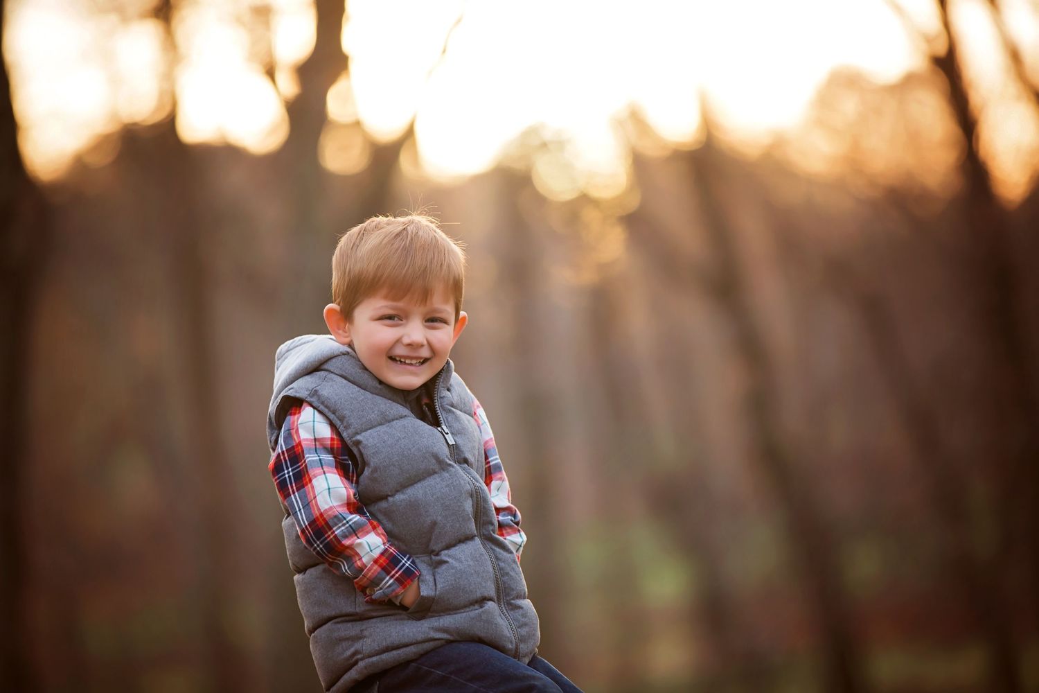 happy boy with sunset nj family photographer