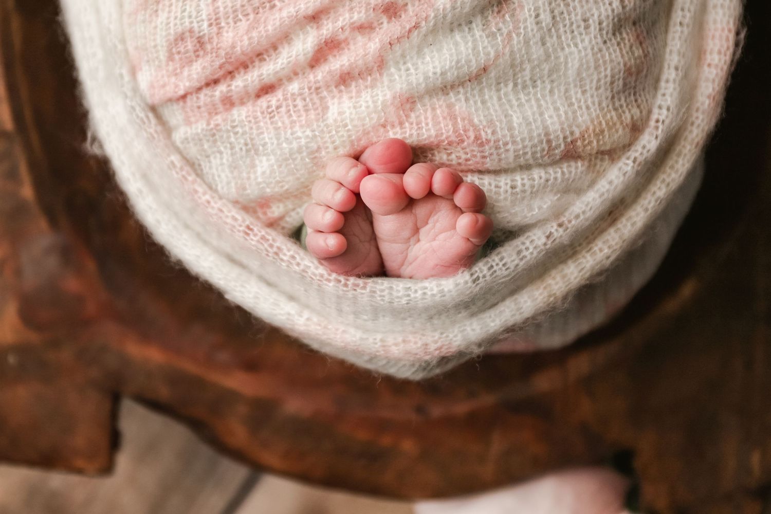 fine art portrait detail image of newborn baby feet