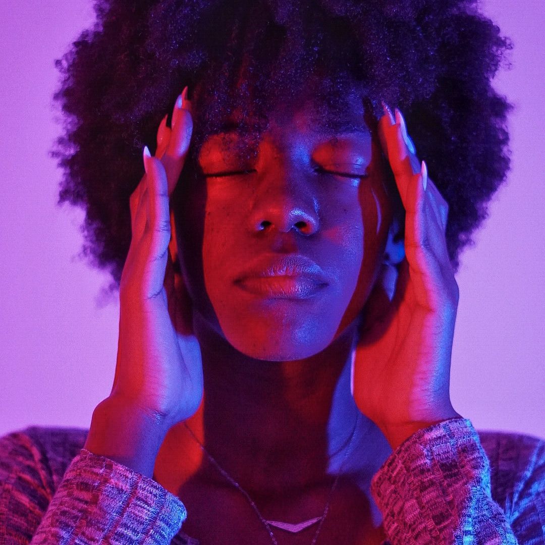 Photo lumière bleue et rouge