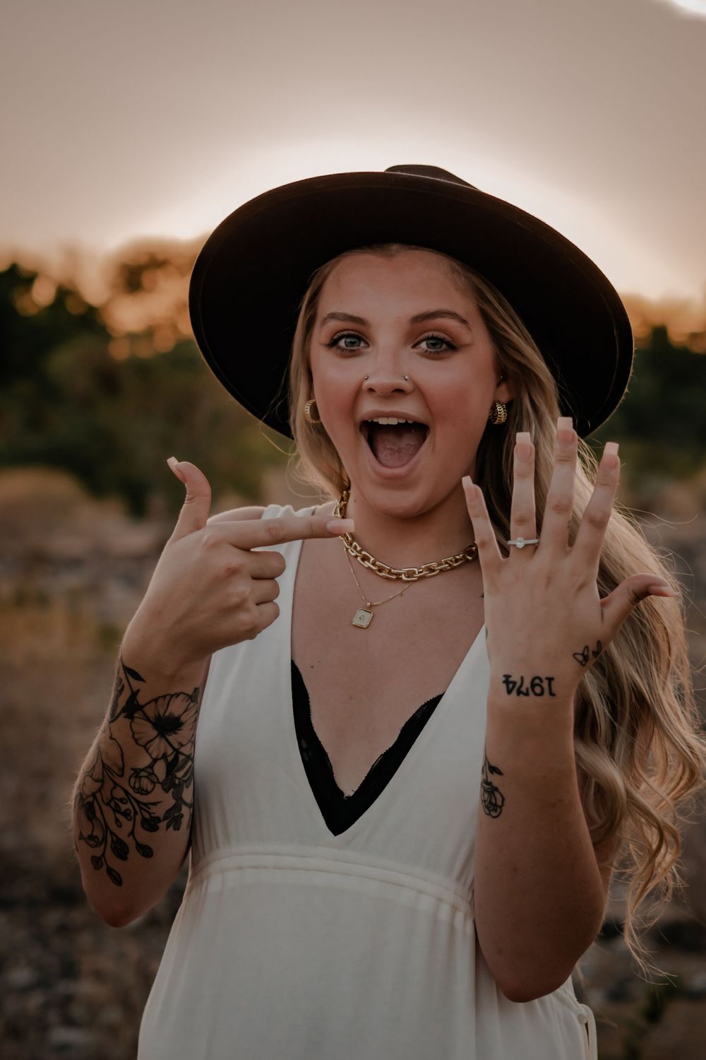 happy engagement photo