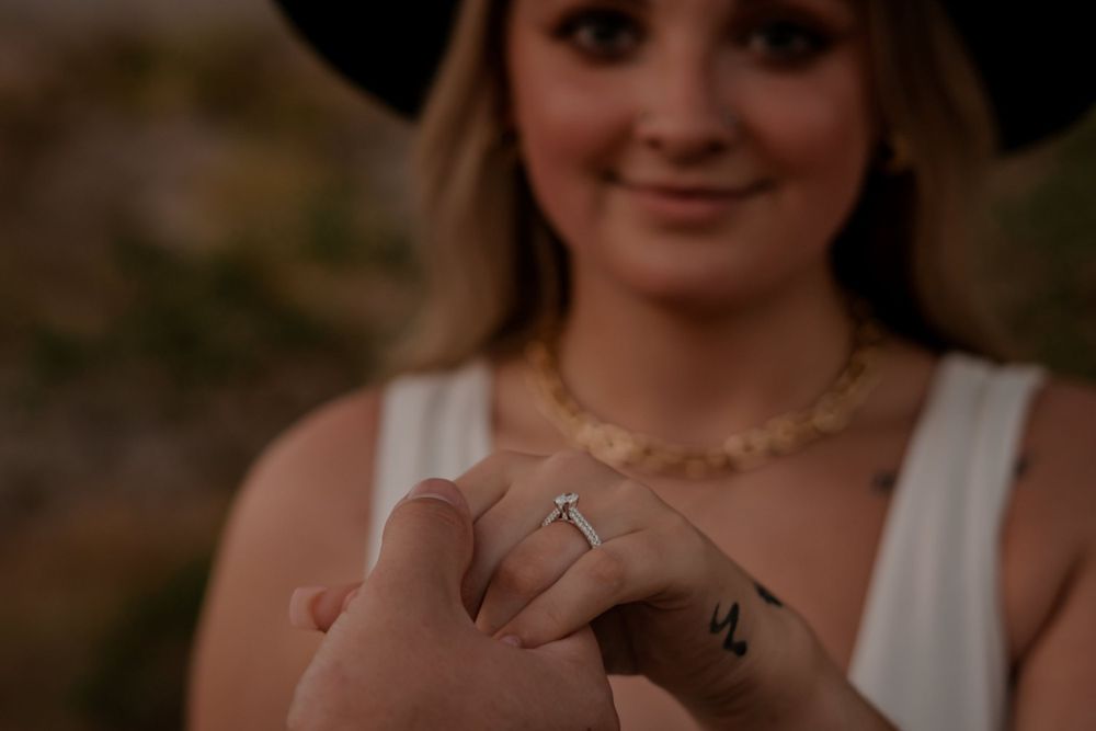 engagement ring detail shot