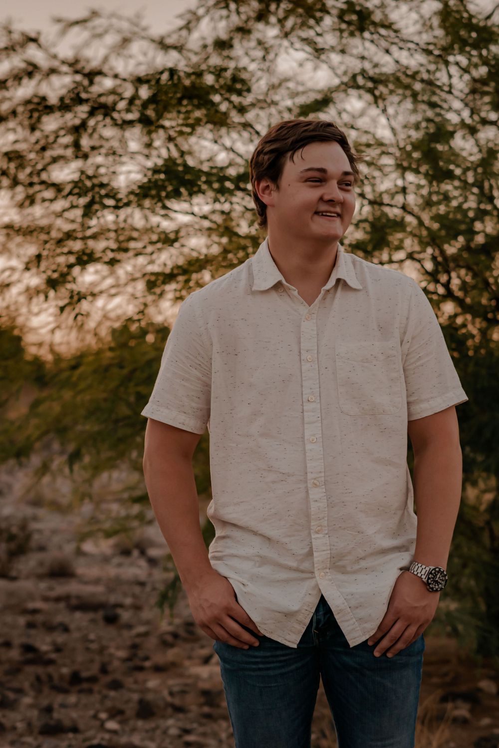 sunset male portrait
