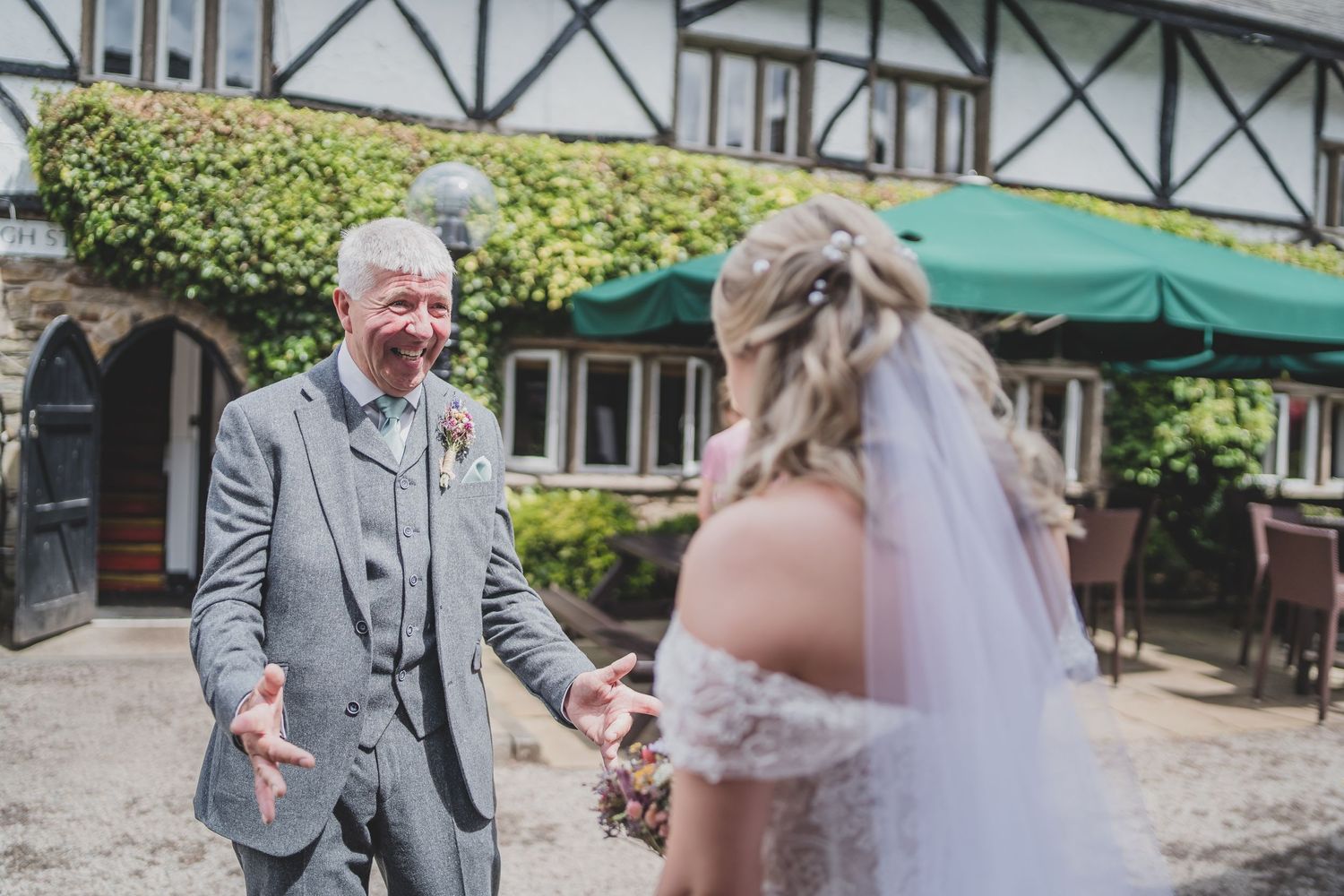 bride father of the bride wedding bridal prep Last drop village hotel Nantwich Cheshire Bolton Manchester