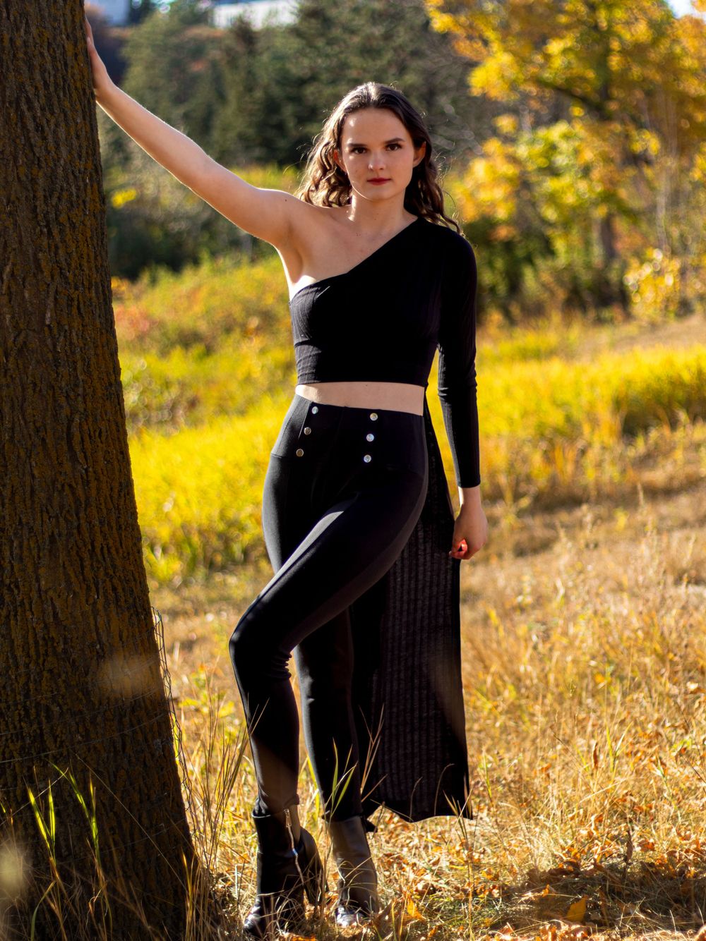 Fall Fashion near a lake during golden hour, Edmonton, Alberta, Canada