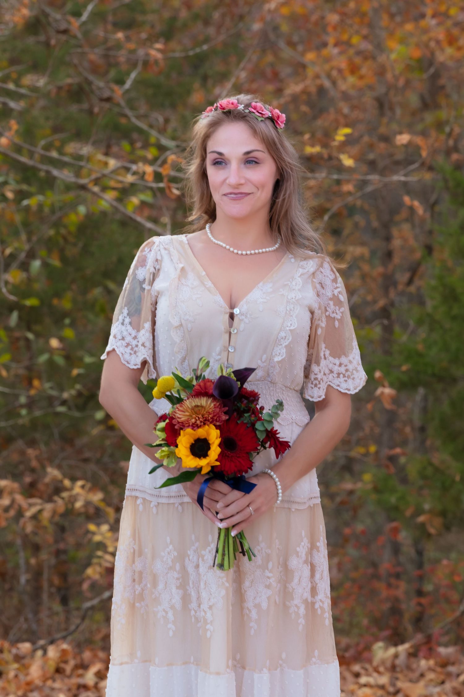 Elopement officiant moment during vows — Ozark Riverways — Laura Simpson