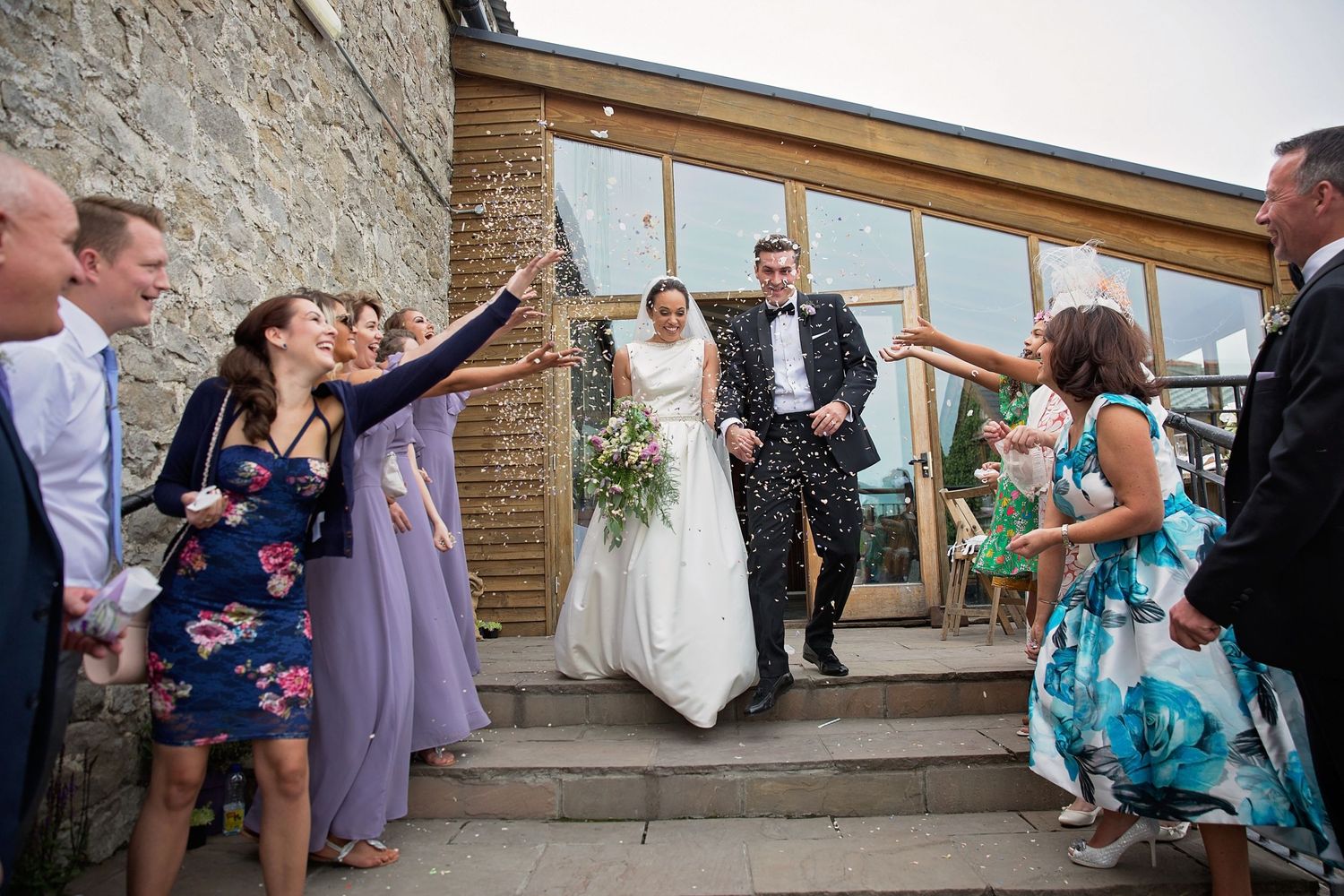 confetti at Rose Dew Farm Wedding