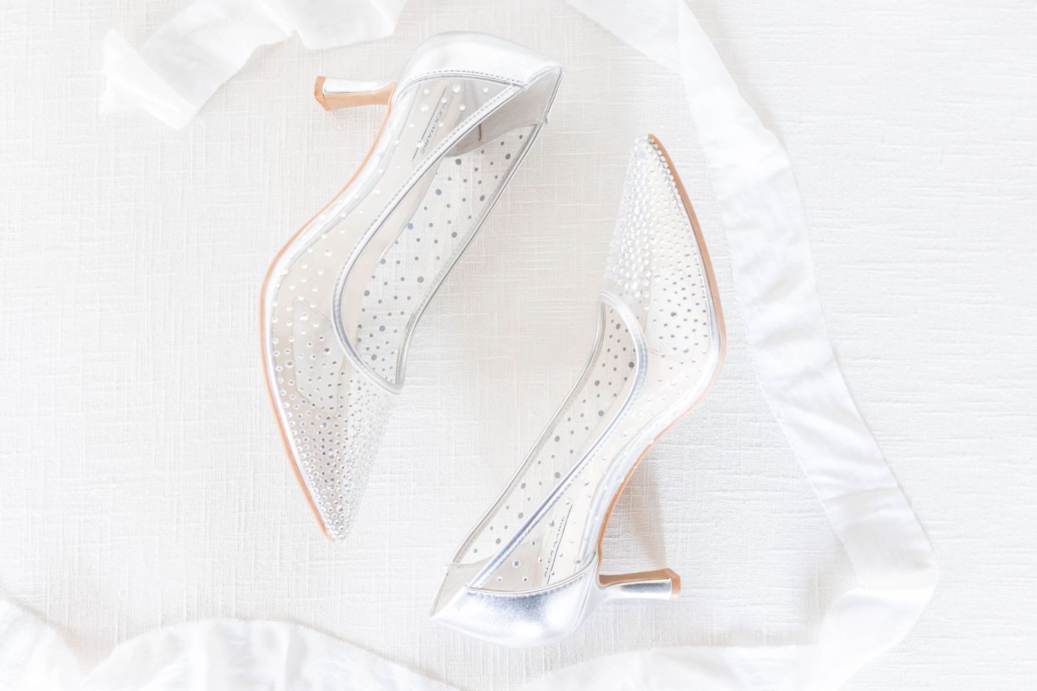 bridal shoes clear with diamonds