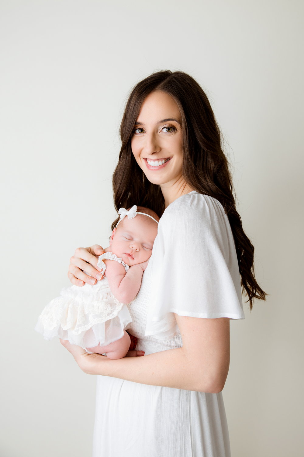 Newborn photography baby girl in mothers arms, Algonquin IL
