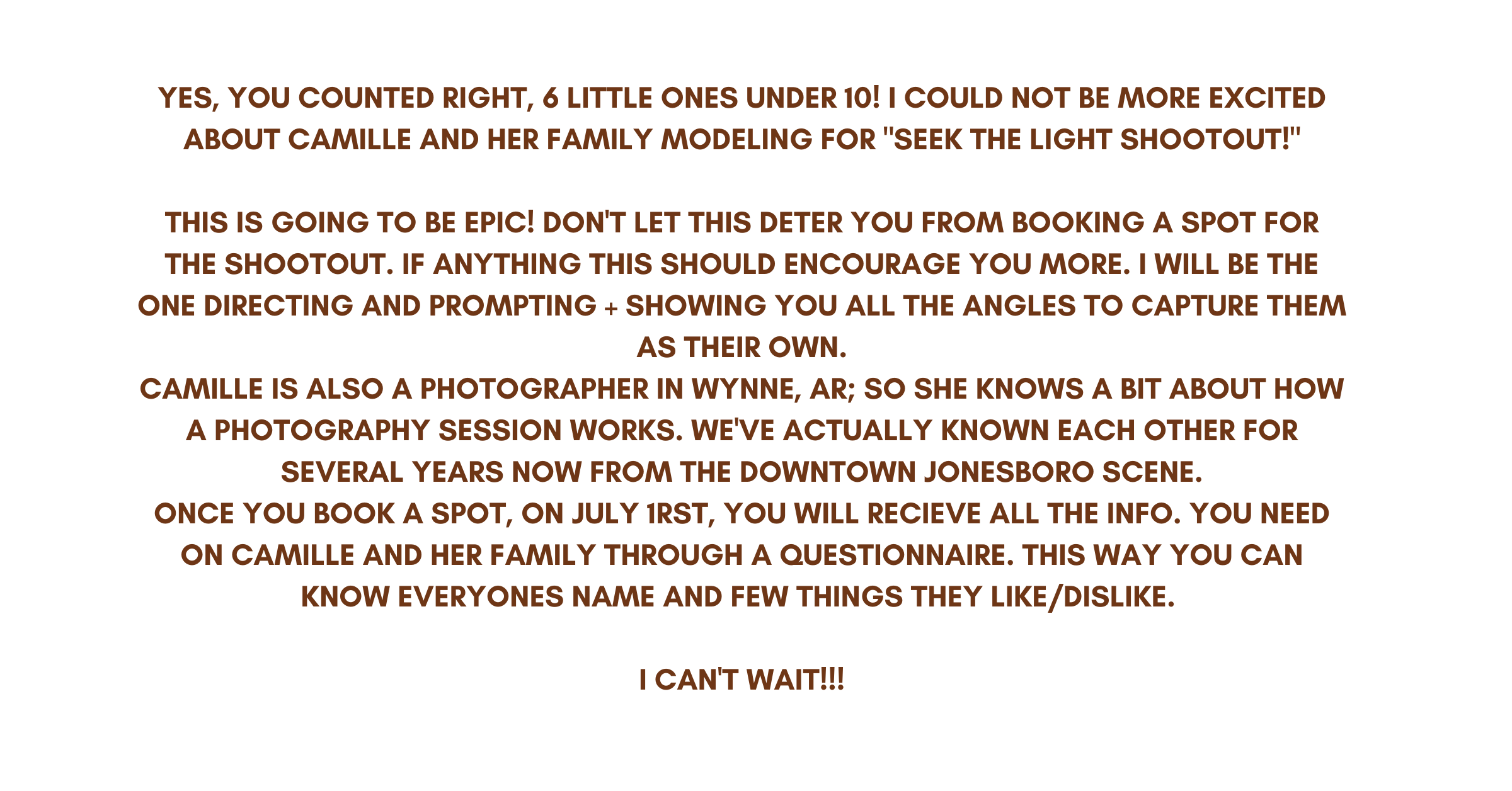 Text overlays and website headers in brown tones showing branding elements for a photography business.
