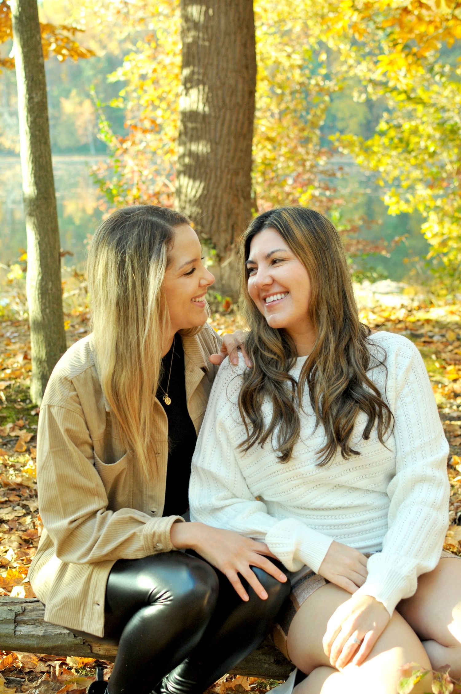 Two women looking at each other