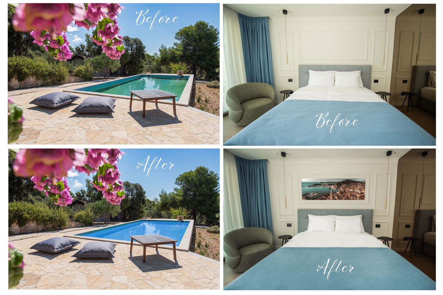 before and after editing split photo agency